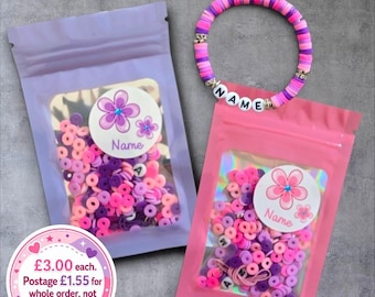 Kids Bracelet Making Kit, Personalised Party Bag Filler, Girls Craft Activity Gift UK