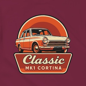 Cortina T-Shirt inspired design for the Mk1 Cortina classic car driving enthusiast Tshirt