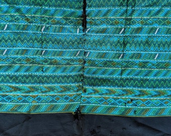 Green River Motif Handwoven Embroidered Huipil