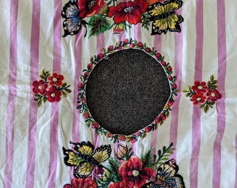 Handwoven Huipil Embroidered with Butterflies and Flowers