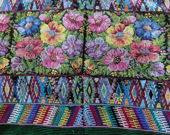 Divine Geometry and Flowers Handwoven Embroidered Huipil