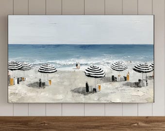 Sommer Strand Rahmen Tv Art, Ocean Samsung Bildschirmschoner, Textur Hintergrund, Küsten Dekor Digital Download, Strand Regenschirm Kunst