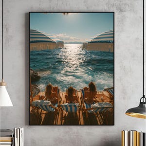 Luxury Seaside Wall Art, Photography Poster, High Society Prints, Sailing in Summer Digital, Bathroom Printable, Sea Artwork