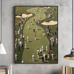 Wydrukuj Malutki Golfista Ścienna Sztuka, Minimalistyczny Golf Wydrukowany, Abstrakcyjny Sportowy Plakat, Vintage Zielony Wystrój, Pobieranie Cyfrowe, Prezent dla Golfistów