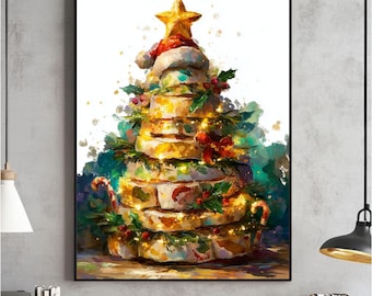 Funny Toilet Paper Christmas Tree Print, Humorous Bathroom Art (Digital Download)