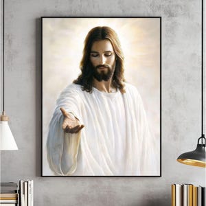 Come Follow Me Wall Art, Jesus Portrait Print, Christian Artwork, Catholic Art Decor, Picture of Christ LDS, Bible Poster, Jesus Printable