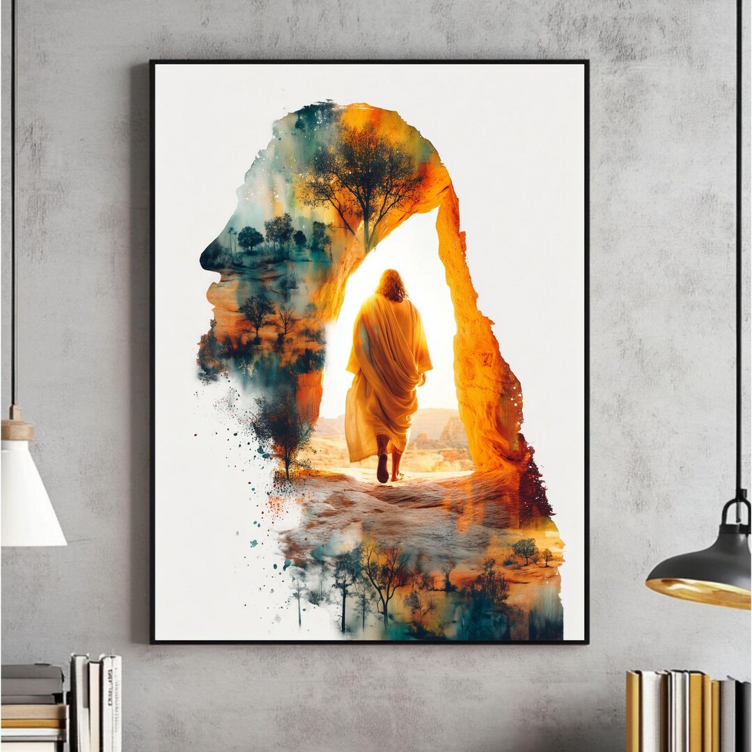 Jesus Christ Resurrected Digital Wall Art, Easter Painting, Jesus ...