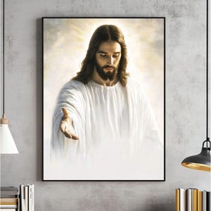 Come Follow Me Wall Art, Jesus Portrait Print, Christian Artwork, Catholic Art Decor, Picture of Christ LDS, Bible Poster, Jesus Printable