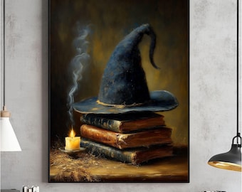 Halloween Wall Art, Witchy Spells Poster, Vintage Neutral Witch Print, Witch Art Digital Download, Halloween File