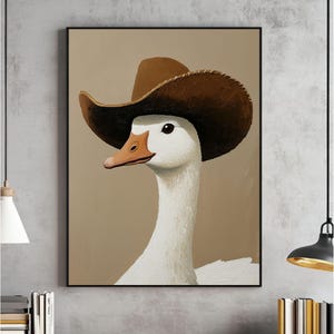 Vintage Duck Wall Art, Geese Watercolor Painting, Nursery Animal Decor, Kids Room Art, Printable, Instant Digital Download
