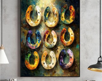 Hoefijzers Southwestern Art Print, modern landelijk decor (digitale download)