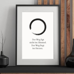 Minimalistisches Zen Kunst – Achtsamkeit & Meditation für Zuhause Der Weg liegt nicht... (Digitale Datei PDF und JPG) - Datei zum Ausdrucken