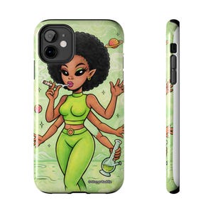 Stoner Baddie Afro Alien Witch| Phone Case