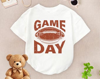 Football Game Day Baby Romper Short Sleeves, Football Season Baby Bodysuit, Football Season Baby Romper, Sport Lover Gift