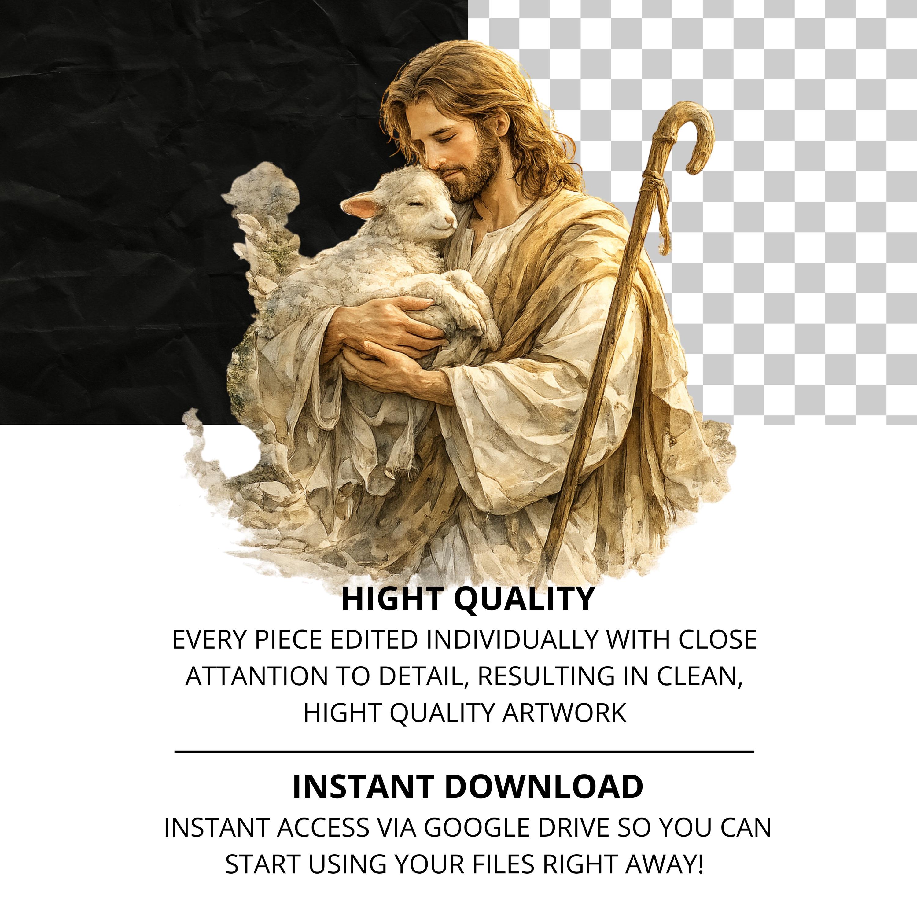 Miracles of Jesus Watercolor Clipart Bundle 50 PNG Biblical Bible Story ...