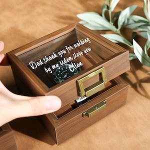 Custom Engraved Watch Box | Gift for Dad | Birthday Gift for Men | Personalized Watch Storage Case| Fathers Day Gift | Anniversary Gift