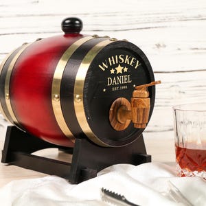 Personalized Engraved Whiskey Barrel 3L | Mini Wood Whiskey Barrel |Wedding Gift|Groomsmen Gift | Birthday Gift | Wood Barrel | Gift for Him
