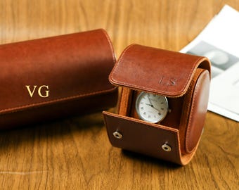 Personalized Leather Watch Case, Travel Watch Roll, Watch Roll for 3 Watches, Groom Gift, Travel Watch Case, Husband Gift,Gift for Him