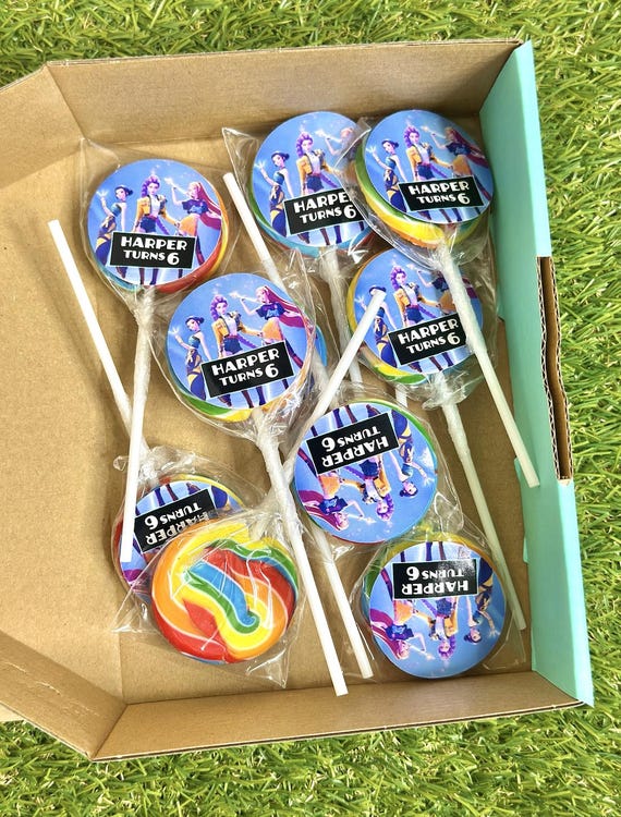10 Pack Lollipop Kpop Demon Hunters Personalised Birthday Party Favour