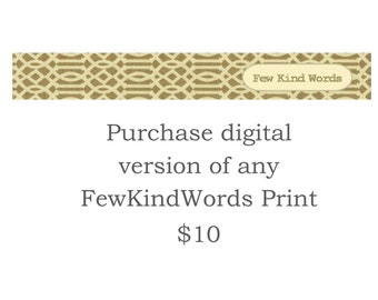 Purchase Digital Version of Any FewKindWords Design - Printable Guestbook Thumbprint Fingerpint