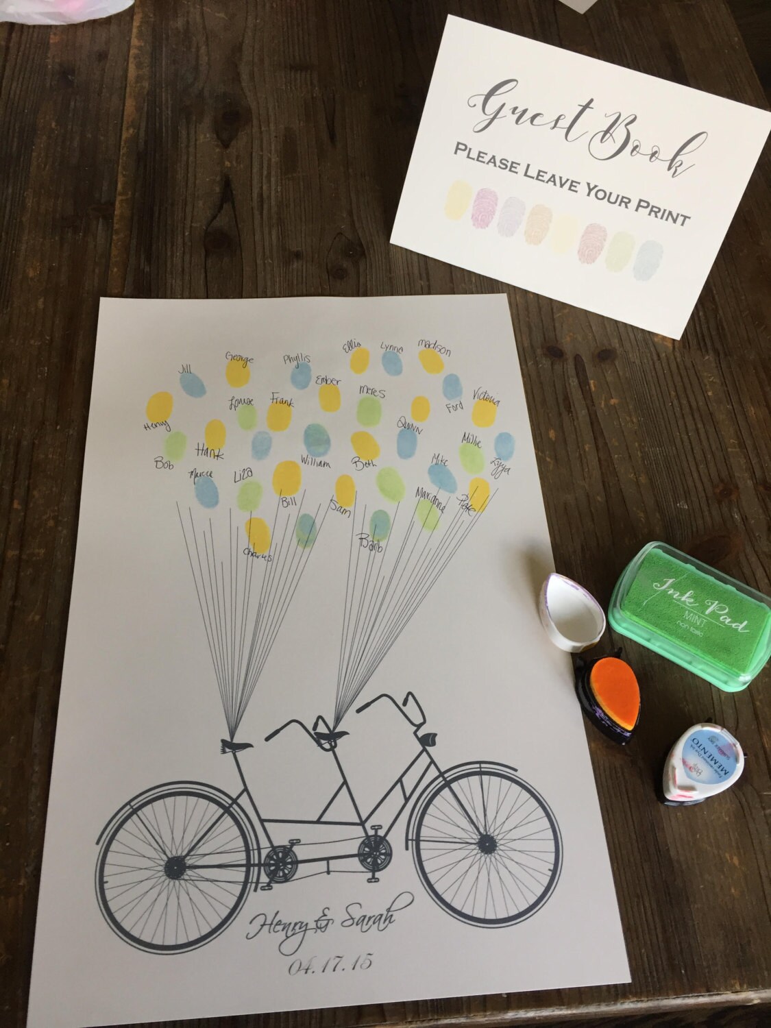 Mother's Day Finger Paint Art Printable Balloons and Bicycle DIY Kid's Art  Activity Fingerprints Ink Pad Interactive 8x10 in Art Work Print 