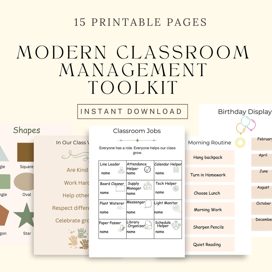Modern Classroom Management Toolkit for K-2, Classroom Rules, Behavior ...