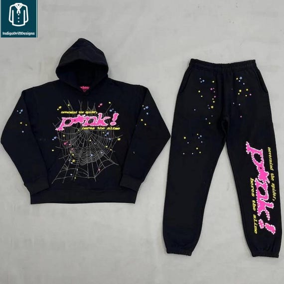 Spider Web Graphic Tracksuit: Unisex Streetwear Hoodie Joggers