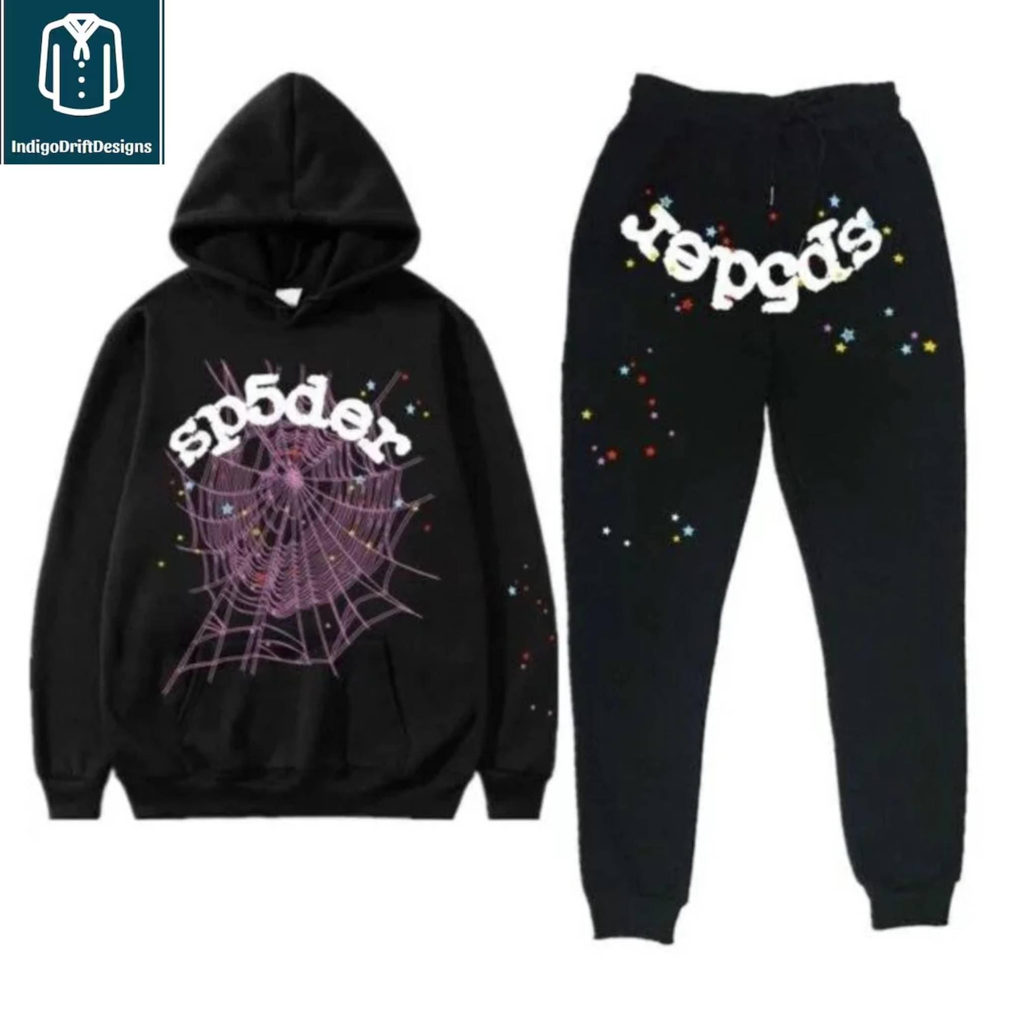 Sp5der Pink Hoodie and Sweatpants - Etsy
