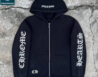 Neue Streetwear Schöner Stil Hufeisen Floral Ficken Sie Logo Zip Up Hoodie Schwarz