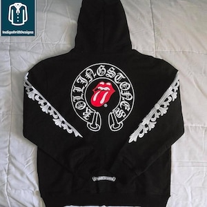 CHROME HEARTS◆Horseshoe Floral Fuck You Fleece ZipUp Hoodie Chrome Hearts Chrome Hearts Fuck You Horseshoe Floral Cross