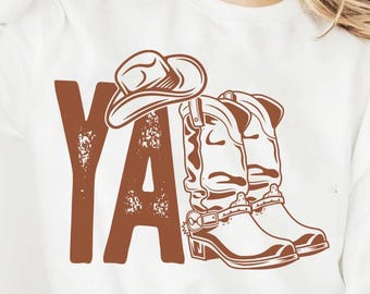 Y'all Cowboy Boots svg png, Boho Western png, Cowboy Trendy png, Cowgirl Boots png Sublimation, Cowgirl Aesthetic png, Gifts for Her png svg