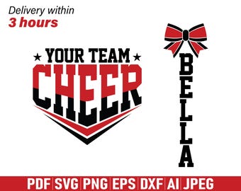Cheer svg png, Cheer Team template svg, Cheer Mom svg, Cheerleader svg, Cheer Team svg, Custom Cheer shirt svg, Cheer Sublimation Cut files