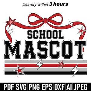 Coquette School Mascot png, Game Day png, Custom Mascot Team png, School Spirit png, Mascot svg, Personalized School Team svg, Custom Mascot