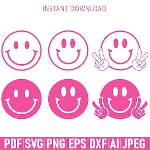 Smiley Face With Peace Sign - Etsy