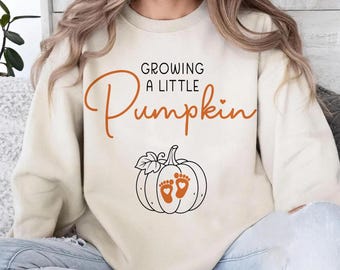 Growing A Little Pumpkin shirt Fall png svg, Pregnancy Thanksgiving sweatshirt design, Maternity announcement png, Fall Pregnancy Reveal svg
