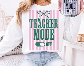 Teacher Mode Off png, Striped Last Day Of School png, Class Dismissed, Teacher Summer shirt design, School is Out png, Sublimation Design
