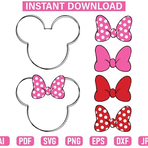 Mouse Head Outline svg png, Mouse svg, Mouse bow clipart, Mouse svg Cut Files, Mouse Ears Outline svg,   Mouse Bow Silhouette Cut Files svg
