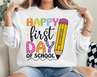 Joyeux premier jour d'école svg, svg de la rentrée, enseignant, svg premier jour d'école, enseignant svg, 1er jour d'école png, fichier de coupe Cricut