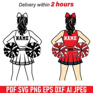 Cheerleader svg, Cheerleader Name svg, Cheer Dance svg, Cheering Squad svg, Pom Pom Clipart, Cheerleader shirt png, Personalized Name svg