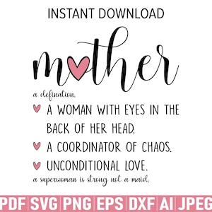 Mother svg png, Mother&#39;s Day png, Mother Definition png, Gift for Mom png, Mom Life svg, Gift Best Mom Ever png, Mama Sublimation Cut Files