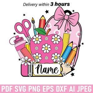 Personalization Back To School png for Kids, Gift for Boy and Girl svg, Student Teacher Gift svg, First Day of School png, Kindergarten png