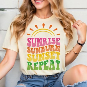 Beach Life SVG: Sunrise Sunburn Sunset Repeat - Summer Vacation Design (Digital Download
