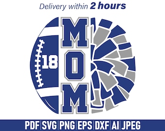 Svg football maman, football maman et Cheer Mom svg, png Game Day maman, conception de football Cheer Pom, chemise personnalisée, chemise personnalisée Cheer Mom svg