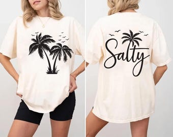 Salty Summer SVG: Beach Vibes Palm Tree Design (Digital Files for Cricut/Sublimation)