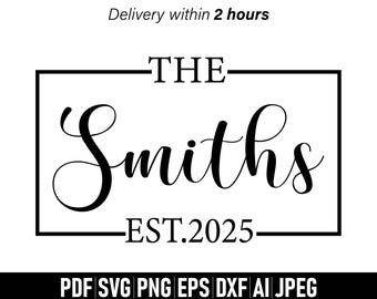Letrero con apellido personalizado (SVG) y PNG, monograma de apellido (SVG), letrero de granja (SVG), letrero con apellido personalizado (SVG), archivo de corte Cricut, silueta