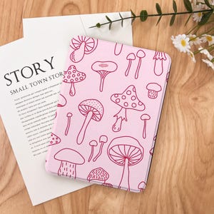 Line Mushroom Kindle Case 2024 Kindle Paperwhite 7&quot;, Kindle 12th Gen Cover, Paperwhite 11th 6.8&#39;&#39;, Colorsoft Strap Case, Auto Sleep/Wake