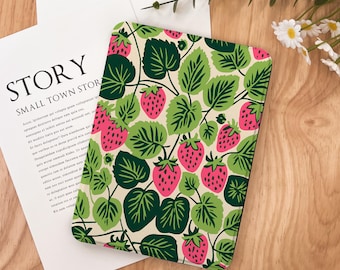 Strawberry Kindle Case 2024 Kindle Paperwhite 7&quot;, Kindle 12th Gen Cover, Paperwhite 11th 6.8&#39;&#39;, Colorsoft Strap Case, Auto Sleep/Wake