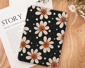 Pumpkin Flower Kindle Case 2024 Kindle Paperwhite 7", Kindle 12th Gen Cover, Paperwhite 11th 6.8'', Colorsoft Strap Case, Auto Sleep/Wake