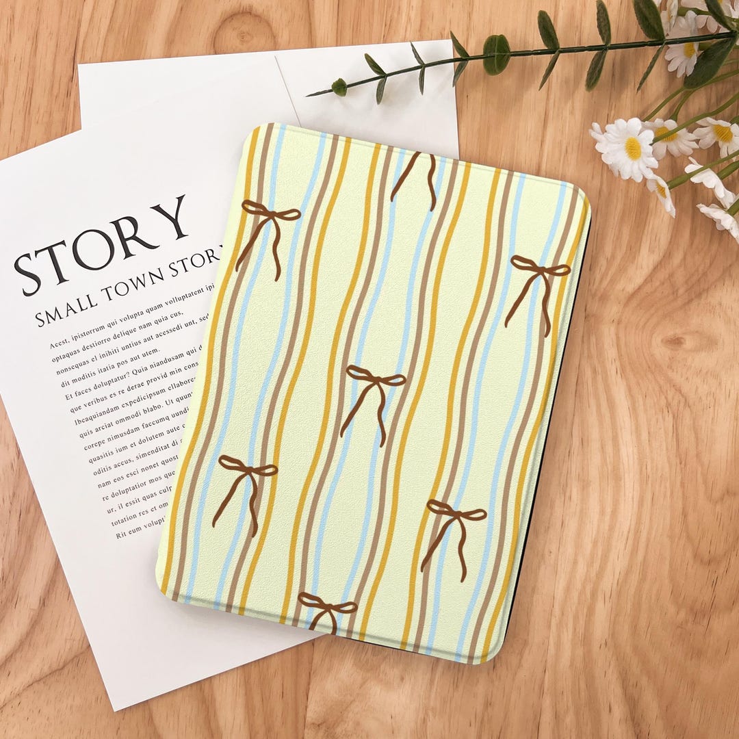 Wavy Striped Bows Kindle Case 2024 Kindle Paperwhite 7", Kindle 12th ...