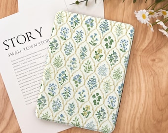 Vintage Floral Arch Pattern Kindle Case 2024 Kindle Paperwhite 7", Kindle 12th Gen Cover, Colorsoft Strap Case, Auto Sleep/Wake